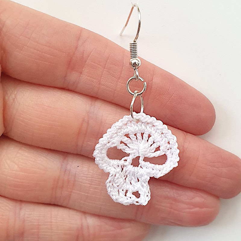 White Skull Earrings